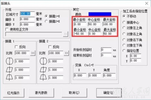 雙頭激光打標(biāo)機(jī)兩個(gè)振鏡頭打標(biāo)幅面為100mm，怎么繪制兩個(gè)振鏡的打標(biāo)內(nèi)容呢